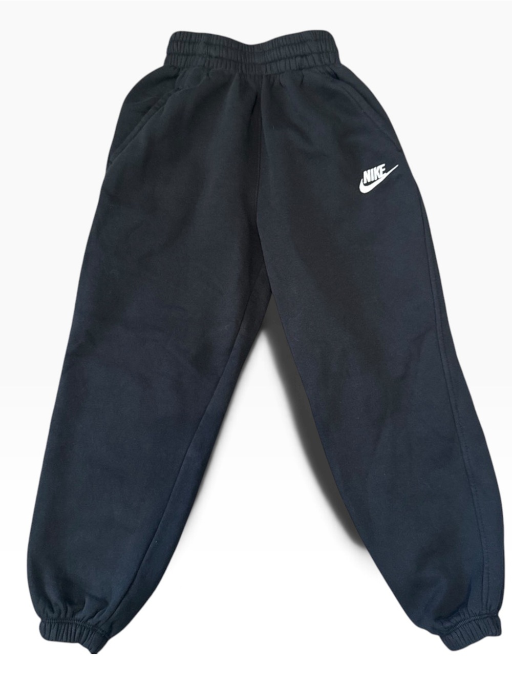 Nike Kids Black Jogger Sweatpants with White Logo Youth XS
